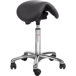 Dalton sadelstol, Svart, konstläder, 60-79 cm, Alu