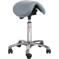 Dalton Sadelstol, Ljusblå, PU-läder, 60-79 cm, Alu