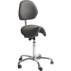 Dalton Sadelstol/Mörkgrå/PU-läder/60-79cm/Ryggstöd