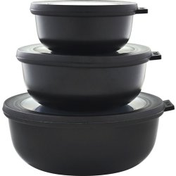 Mepal Lav Skålesæt, m. låg, 3 stk., sort