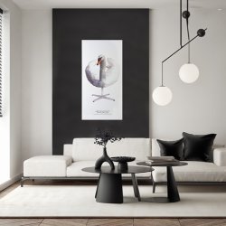 Akustikbillede "Svanen" 60x120cm, hvid