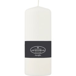 Blockljus, paraffin, 5,8x15 cm, vit