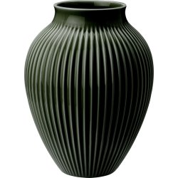 Knabstrup Keramik Ripple Vase H27 cm, mørkgrøn