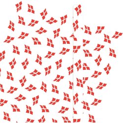 Papirdug, 1,2 x 5 m, hvid m. dannebrogsflag