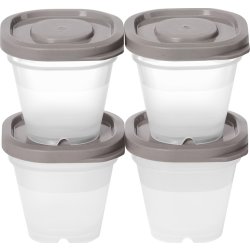 Sustain opbevaringsboks, gråbrun, 0,5dl, 4 stk.