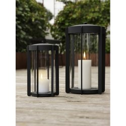 Zone Firefly Lanterne, m. glas, H25 cm, sort stål