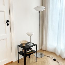 Dyberg Larsen DL31 Gulvlampe, opal/krom