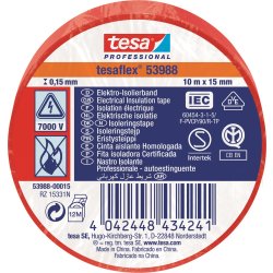 tesa Isoleringstape | 15mm x 10m | Rød