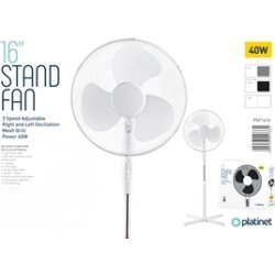 Platinet 16'' ventilator 40CM (40W), hvid