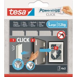 tesa Powerstrips Click, large, 4 par
