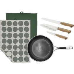 Morsø Hybrid Pakke Stegepande, Knive, Viskestykker