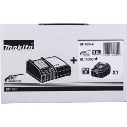 Makita Batteripakke 1 X BL1830B + 1 X DC18RC