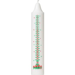 ASP-Holmblad Kalenderlys, 3x39cm, hvid m/tryk