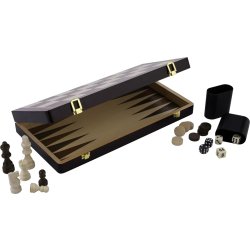 Brädspel Schack/Backgammon 38,5x38,5cm/Hopfällbart