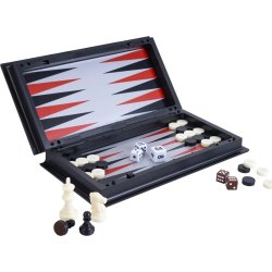 Brætspil Skak / Backgammon Rejsesæt 24x24 cm