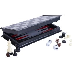 Brætspil Skak / Backgammon Rejsesæt 24x24 cm