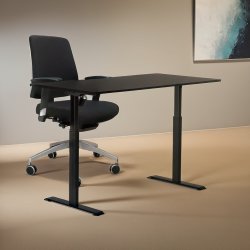 Sun-Flex I hæve-sænkebord, 160x80, Sort/sort