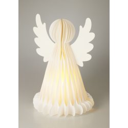 Engel I Papir m. LED Gør Det Selv, 50cm, hvid