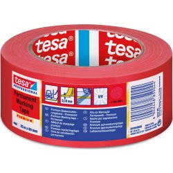 tesa gulvmarkeringstape, 50mm x 33m, rød