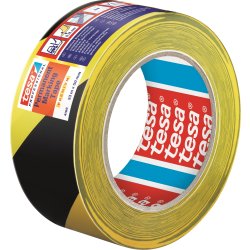 tesa gulvmarkeringstape, 50mm x 33m, gul/sort