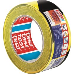 tesa gulvmarkeringstape, 50mm x 33m, gul/sort