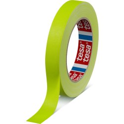 tesa selvlysende eventtape, 25mm x 19m, gul