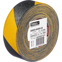 tesa føjelig skridsik. tape, 50mm x 18m, gul/sort