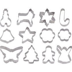 Udstikkersæt Rustfrit Stål, jule motiver, 13 dele