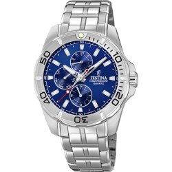 FESTINA WATCHES Multifunktion Herreur, blå/stål