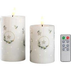 Led lys sæt m/2 stk. , H10/12,5xØ7,5cm