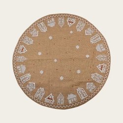 Juletræstæppe, H120xB120xD0,2cm, Ø120cm, brun