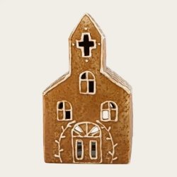 Imitations kage hus til fyrfadslys, H16,2xB9,6cm