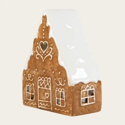 Imitations kage hus til fyrfadslys H16,2xB9,6xD6cm