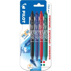 Pilot FriXion Clicker | M | Valuepack | 4 farver