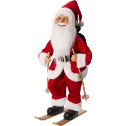 Julemand På Ski, 20x25x45 cm, polyester/PE