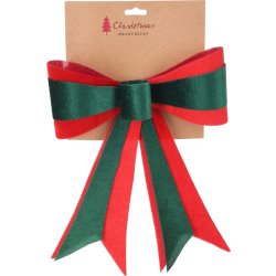 Julebånd, grøn m. røde kanter, 27x33 cm
