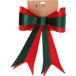 Julebånd, grøn m. røde kanter, 33x46 cm