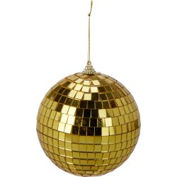 Spejlkugle, glas, 11.6cm, guld