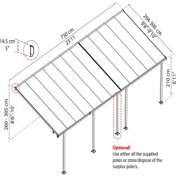 Palram Canopia Feria terr. overdæk, 21,5 m2, hvid