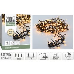 Lyskæde m/200 LED, 4 meter, varm hvid