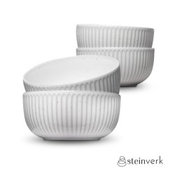 Steinverk Skåle 14 cm, hvid, 4 stk