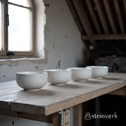 Steinverk Skåle 14 cm, hvid, 4 stk