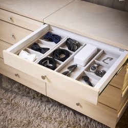Elfa Decor stor skuffeindsats, 7 sektioner, grå