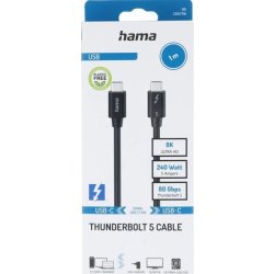 Hama Kabel USB-C Thunderbolt, sort