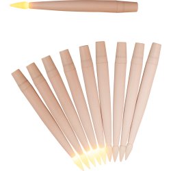 Sæt m/10stk LED Juletræslys, H2,8xØ1,5cm, hvid