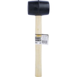 Probuilder Gummihammer, træ/sort, 225g.