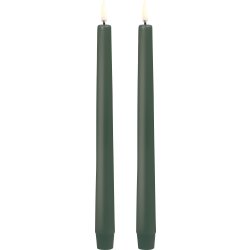 UYUNI LED stagelys H25 cm, olive green, 2 stk
