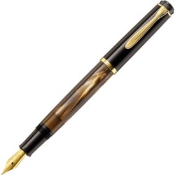 Pelikan Classic 200 Fyldepen, F, brown-marbled