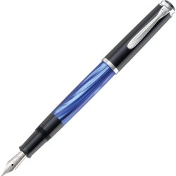 Pelikan Classic 200 Fyldepen, F, blue-marbled