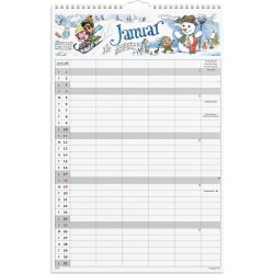 Mayland 2026 Familiekalender m. stickers, 5 kol.
